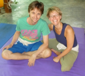 Student learning Thai Massage in Chiang Mai